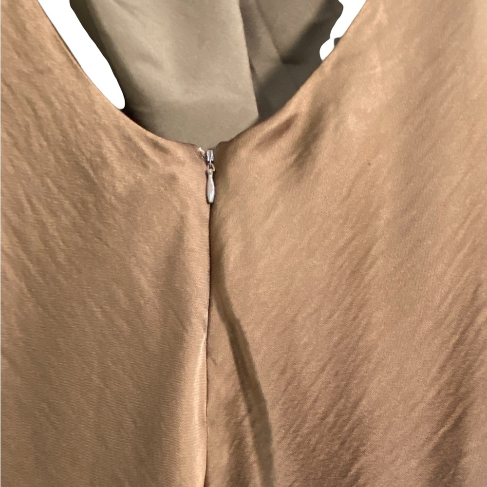 NEW Lulus Beyond Classy Brown Satin Halter Dress - Picture 6 of 8